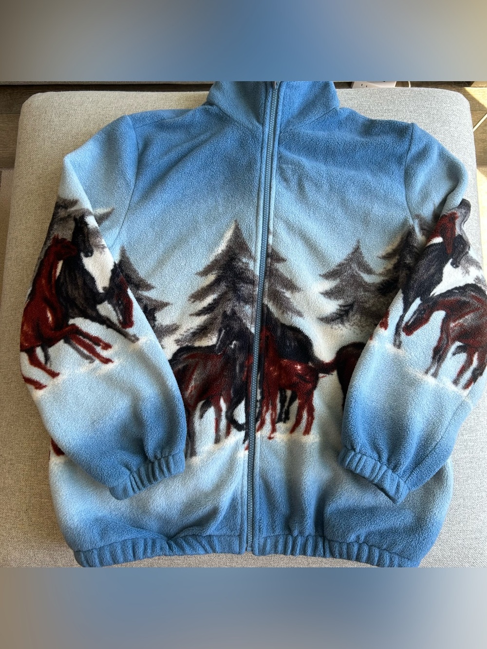 Vintage 90’s Blair Full Zip Fleece Jacket Horses Size Medium